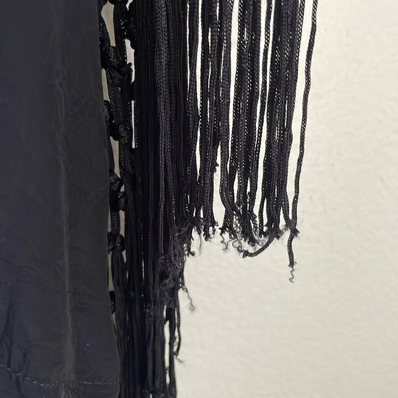 Johnny Was |Black Floral Embroidered Kimono with Fringe - Picture 9 of 11